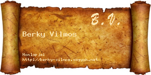 Berky Vilmos névjegykártya